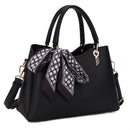 LP16609 Charlotte Triple Compartment Satchel Crossbody Bag with Scarf