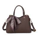LP16609 Charlotte Triple Compartment Satchel Crossbody Bag with Scarf