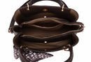 LP16609 Charlotte Triple Compartment Satchel Crossbody Bag with Scarf