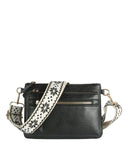 LQ342-Z Melissa Multi Zip Pocket Crossbody With Guitar Strap
