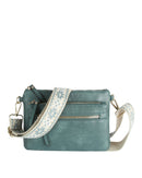 LQ342-Z Melissa Multi Zip Pocket Crossbody With Guitar Strap