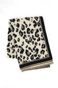 MS0496 Leopard Reversible Fringe Scarf Wrap
