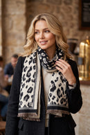 MS0496 Leopard Reversible Fringe Scarf Wrap