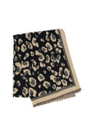 MS0496 Leopard Reversible Fringe Scarf Wrap