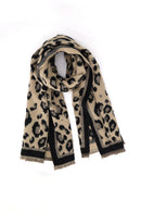 MS0496 Leopard Reversible Fringe Scarf Wrap