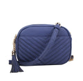 WU121 Lindsay Double Zip Chevron Crossbody Bag