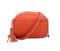 WU121 Lindsay Double Zip Chevron Crossbody Bag