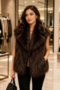 P6230 Emma Shaggy Faux Fur Vest - GREEN