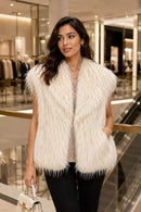 P6230 Emma Shaggy Faux Fur Vest - IVORY