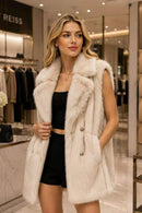 P6233 Olivia Longline Faux Fur Vest - IVORY