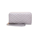 QA0012 Avery Double Zip Around Wristlet Wallet