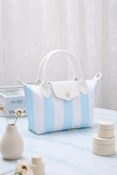 PP782S Riley Striped Nylon Double Handle Crossbody Bag