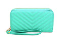QA0012 Avery Double Zip Around Wristlet Wallet