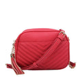 WU121 Lindsay Double Zip Chevron Crossbody Bag