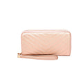 QA0012 Avery Double Zip Around Wristlet Wallet