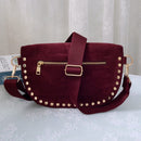 SD701 Carina Suede Studded Crossbody Bag