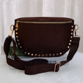 SD701 Carina Suede Studded Crossbody Bag