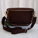 SD701 Carina Suede Studded Crossbody Bag