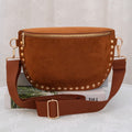 SD701 Carina Suede Studded Crossbody Bag