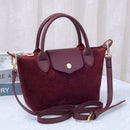 SD782  Britney Suede Double Handle Crossbody Bag