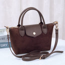SD782  Britney Suede Double Handle Crossbody Bag