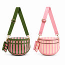 SF261009 Linda Striped Glossy Crossbody Bag with Coin Pouch