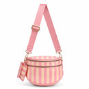 SF261009 Linda Striped Glossy Crossbody Bag with Coin Pouch