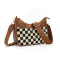 SF262025 Bella Checkered Shoulder Crossbody Bag