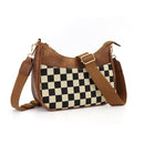 SF262025 Bella Checkered Shoulder Crossbody Bag