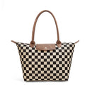 SF252036 Chloe Foldable Checkered Tote Bag