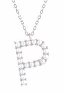 SJN330010 14K Dipped Pearl Letter Initial Necklace - MiMi Wholesale