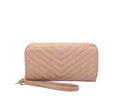 QA0012 Avery Double Zip Around Wristlet Wallet