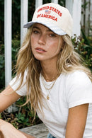 TCM244 UNITED STATES OF AMERICA Gingham Trucker Hat