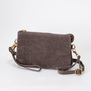 TG10573 Stacey Faux Suede 3 compartments Crossbody Bag