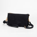 TG10573 Stacey Faux Suede 3 compartments Crossbody Bag
