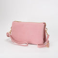 TG10573 Stacey Faux Suede 3 compartments Crossbody Bag
