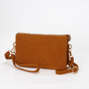 TG10573 Stacey Faux Suede 3 compartments Crossbody Bag
