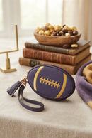 TG10875 Football Wristlet Coin Pouch with Tassel
