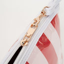 TG10907 Sylvia Stripe Glossy Makeup Bag with Wrist Strap