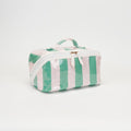 TG10908 Rosalia Stripe Glossy Train Case Makeup Bag with Handle