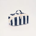 TG10908 Rosalia Stripe Glossy Train Case Makeup Bag with Handle