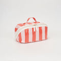TG10908 Rosalia Stripe Glossy Train Case Makeup Bag with Handle