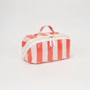 TG10908 Rosalia Stripe Glossy Train Case Makeup Bag with Handle