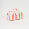 TG10908 Rosalia Stripe Glossy Train Case Makeup Bag with Handle