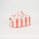 TG10908 Rosalia Stripe Glossy Train Case Makeup Bag with Handle