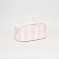 TG10908 Rosalia Stripe Glossy Train Case Makeup Bag with Handle