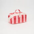 TG10908 Rosalia Stripe Glossy Train Case Makeup Bag with Handle