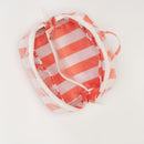 TG10908 Rosalia Stripe Glossy Train Case Makeup Bag with Handle