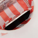 TG10908 Rosalia Stripe Glossy Train Case Makeup Bag with Handle