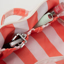TG10908 Rosalia Stripe Glossy Train Case Makeup Bag with Handle